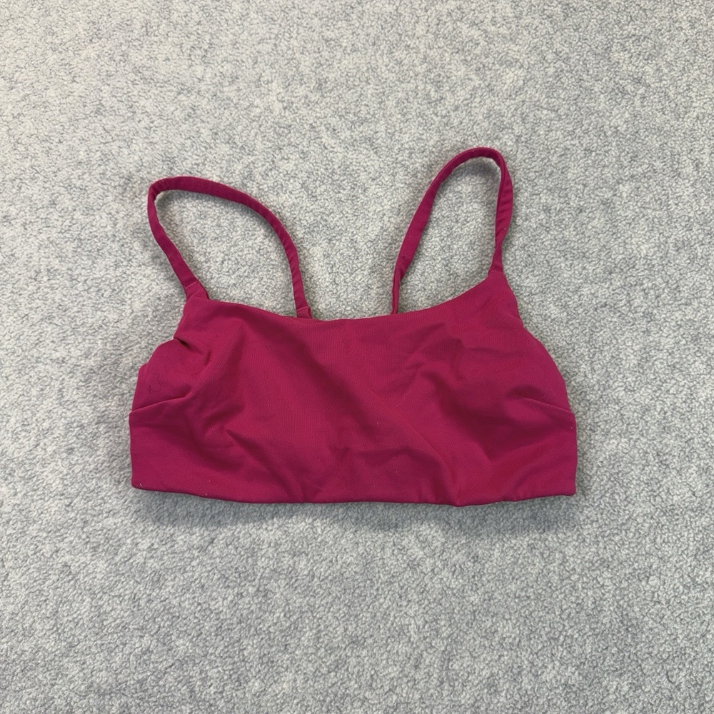 Lululemon Women's Size 4 Magenta Pink Ruched Straight-Strap Sports Bra
